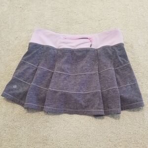Lululemon- Grey and pink Pace Rival skirt